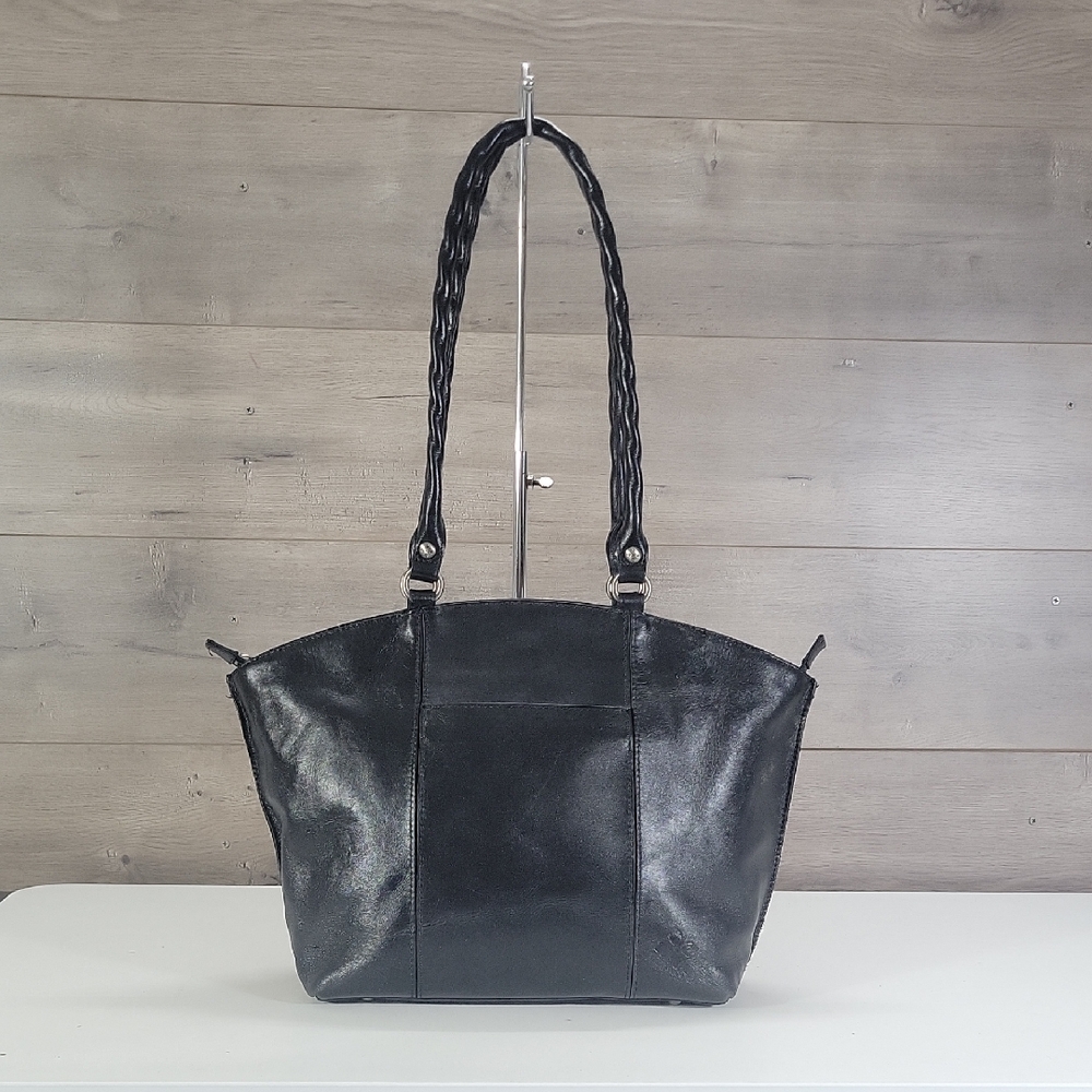 Patricia Nash Black Leather Tote Shoulder Bag